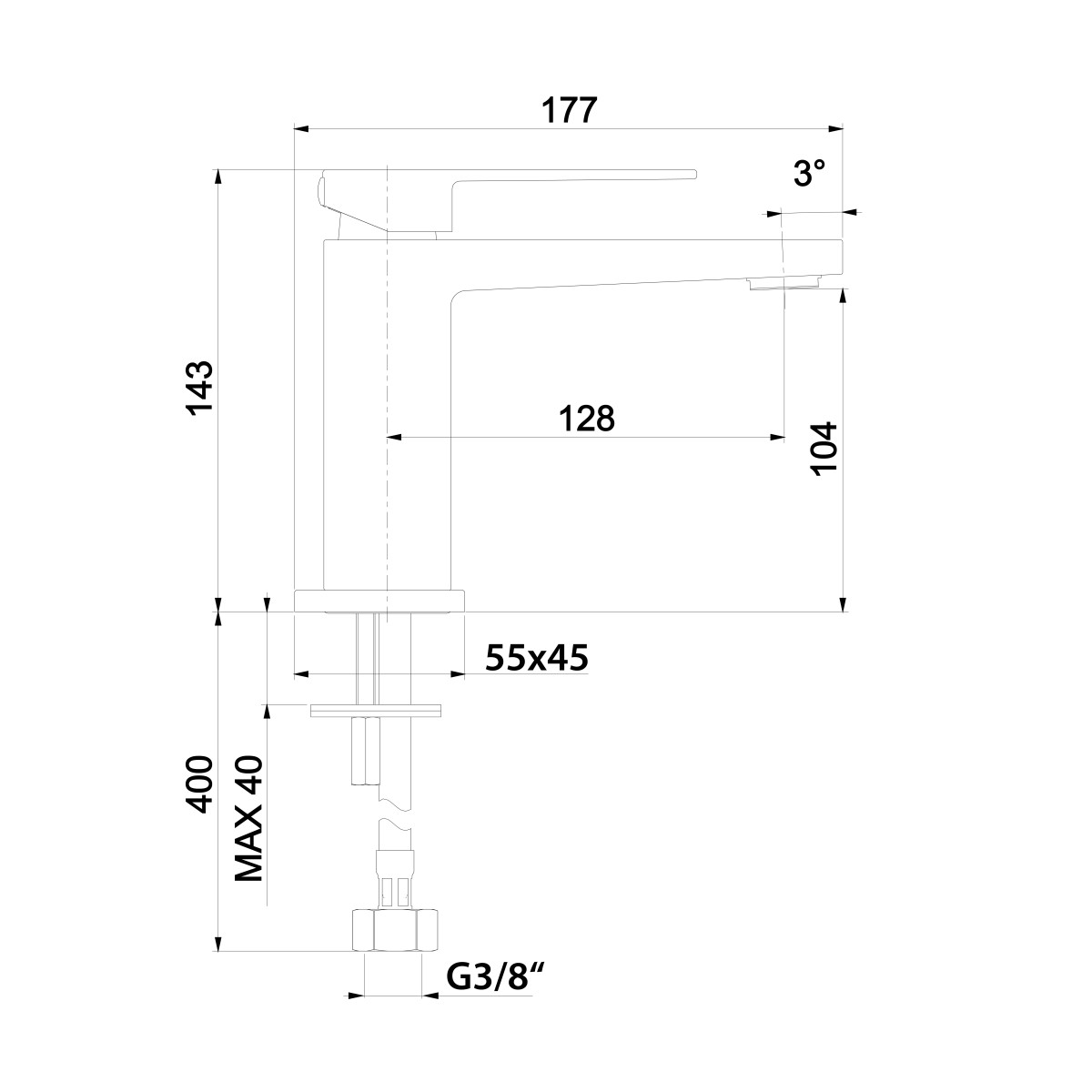 SAPHO – SPECTRE stojánková umyvadlová baterie, chrom 1102-72