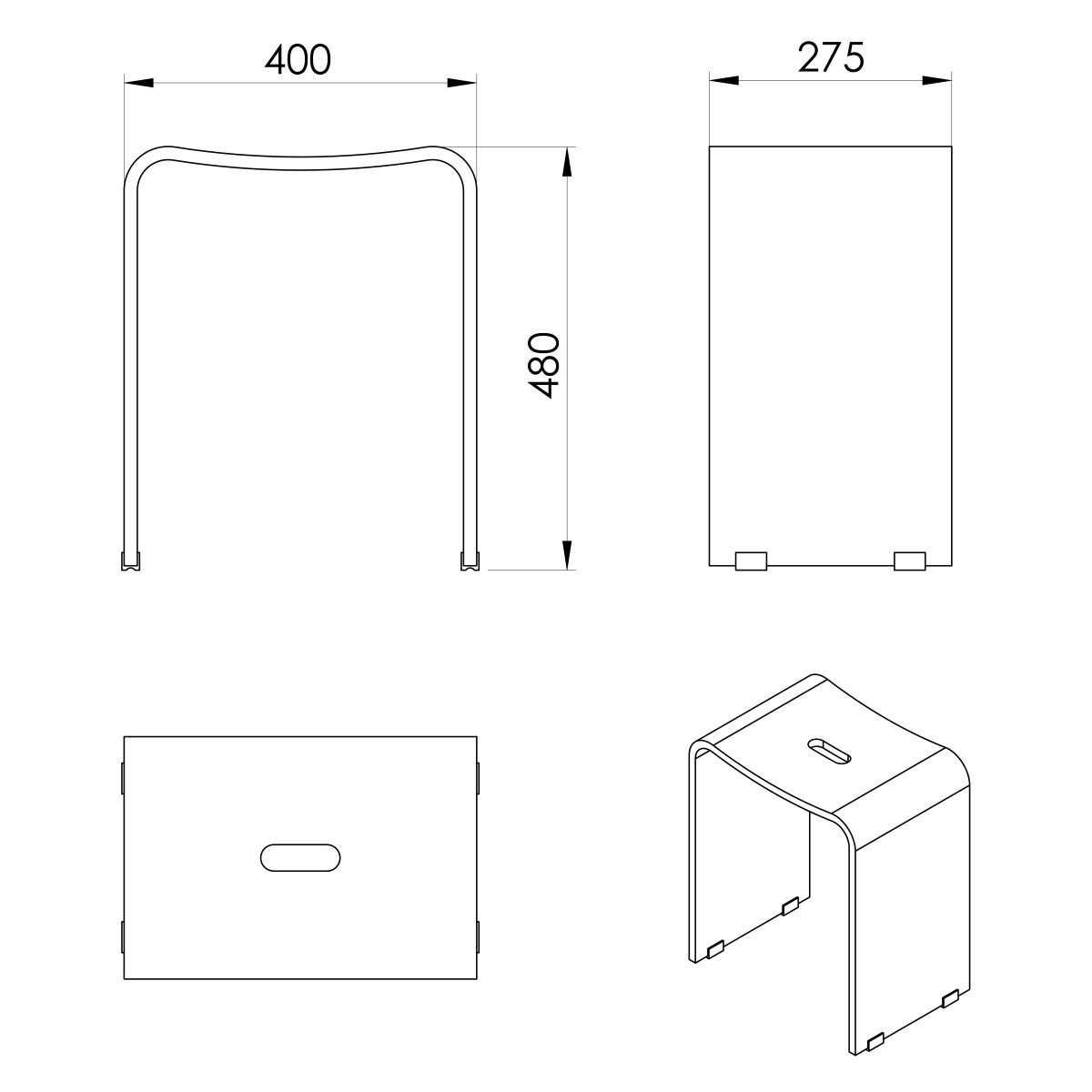 RIDDER – TRENDY koupelnová stolička 40x48x27,5cm, bílá mat A211101