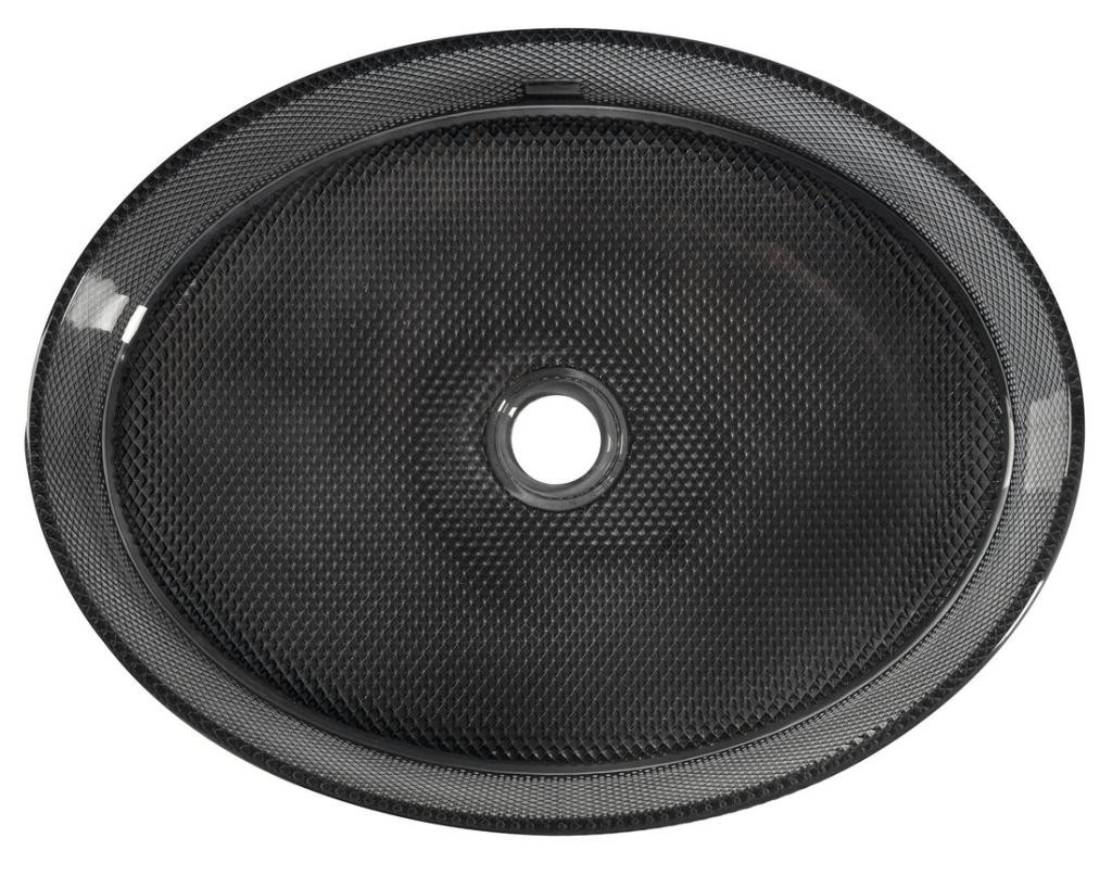 SAPHO – NOBAL skleněné gravírované umyvadlo na desku, 49×38 cm, černá TY326