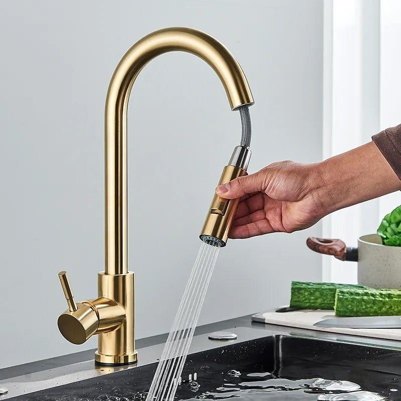 REA – Baterie dřezová Fresh broušené zlato REA-B9148