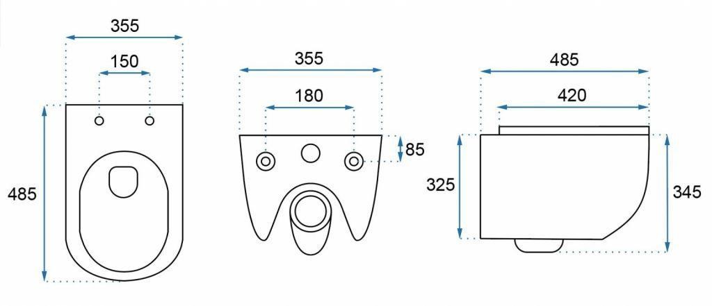 DEANTE Podomítkový rám, pro závěsné WC mísy bez tlačítka + WC REA CARLO MINI RIMLESS ČERNÝ MAT + SEDÁTKO CST_WC01 X MM1