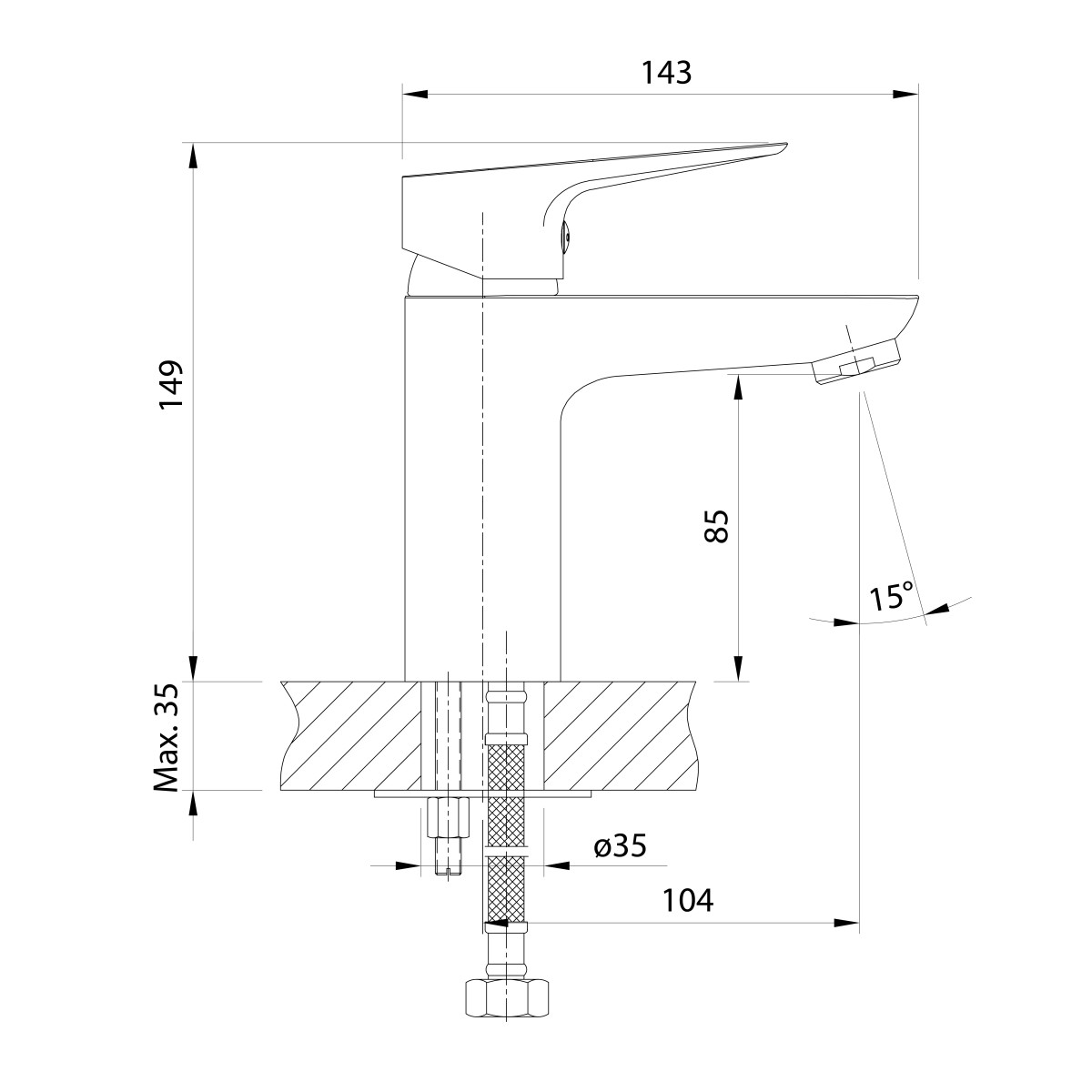 SAPHO – KID stojánková umyvadlová baterie, barvy/chrom KD01
