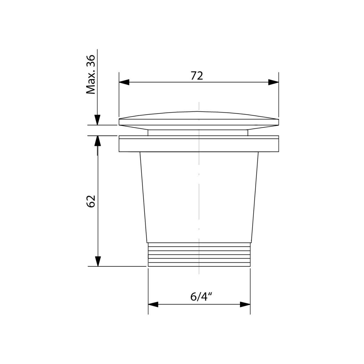 POLYSAN – Vanová výpust 6/4″, click-clack, chrom 71704