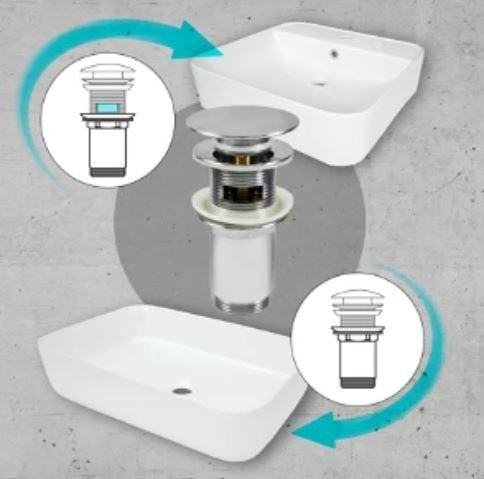 DEANTE – Click – clack chrom – Umyvadlový a bidetový KLIK – KLAK, kovový – universal NHC_010U