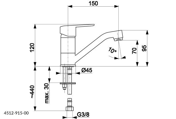 KFA – GERMAN stojánková umyvadlová baterie otočná, chrom 4512-915-00