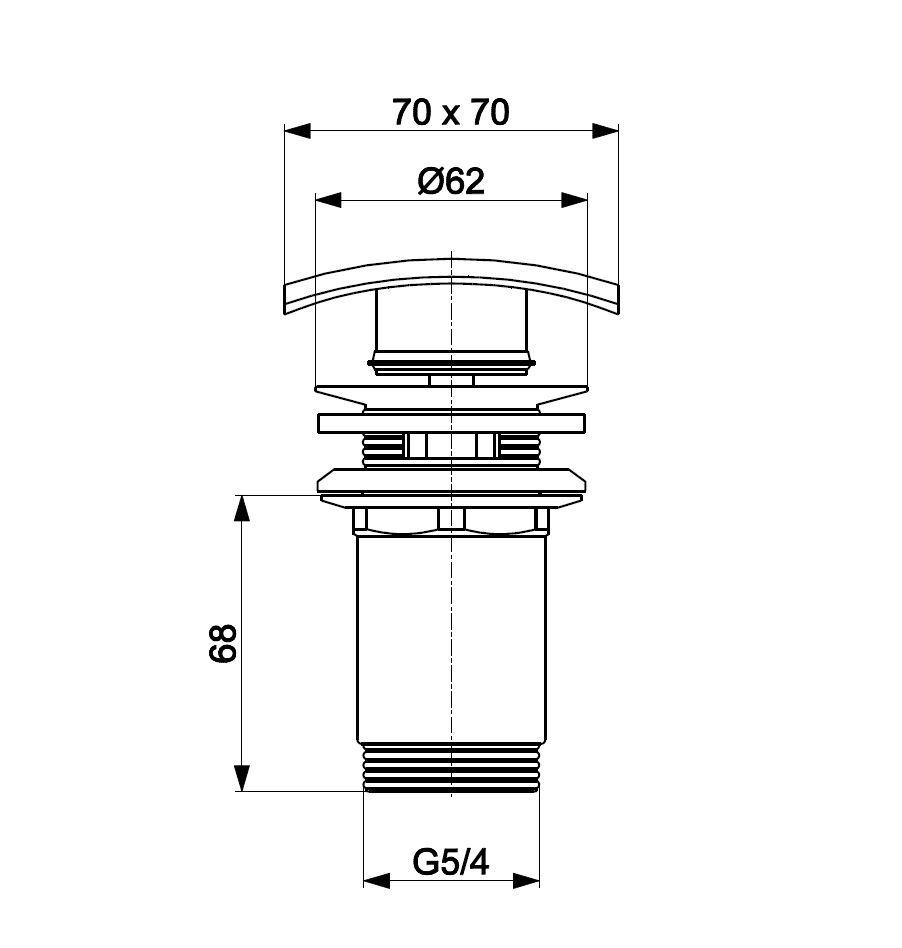 KFA – BIG Zátka klik-klak s přepadem, černá 660-454-81