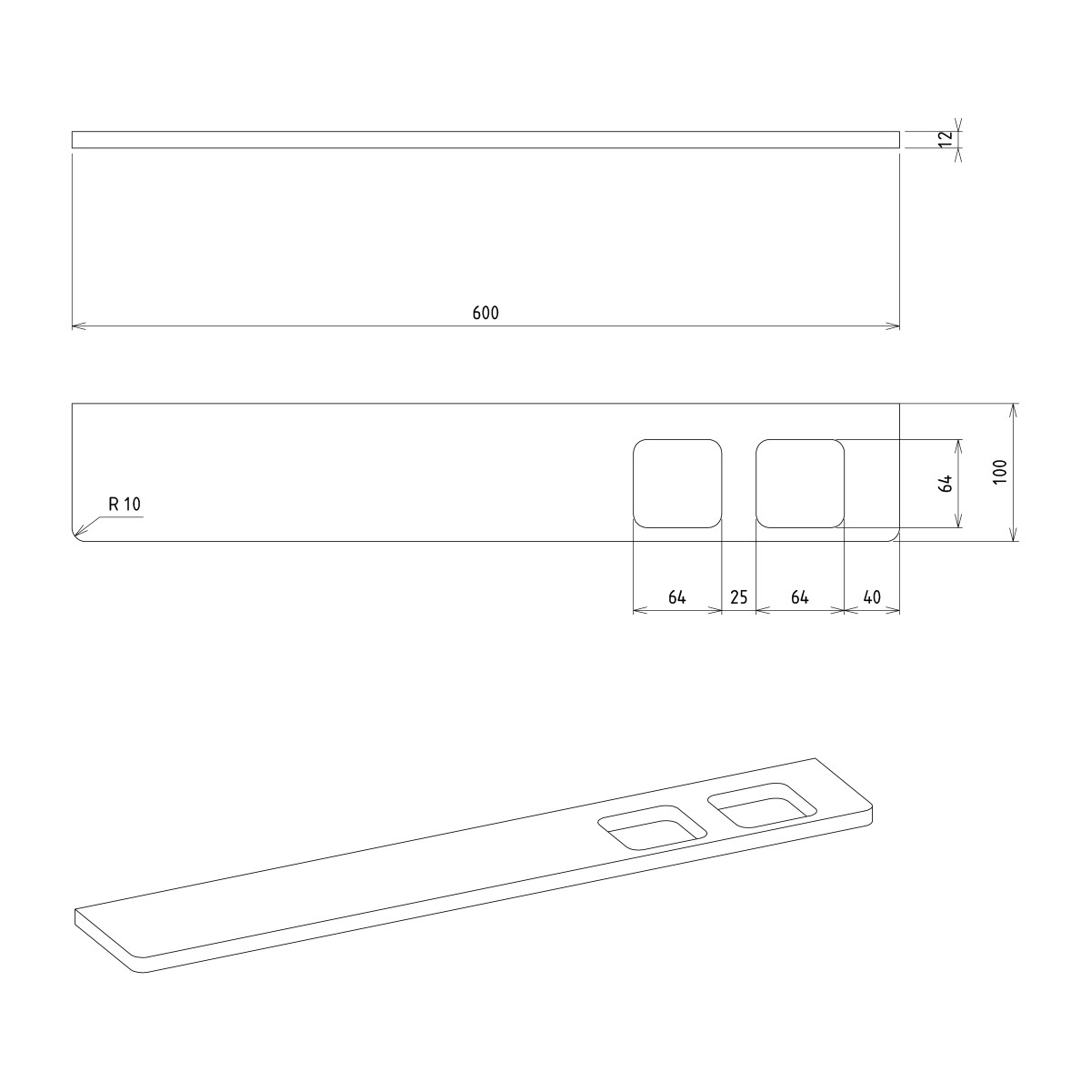 SAPHO – ABELINE police, sklenka + dávkovač/černá, 600, rockstone, bílá mat AE602-0101-03