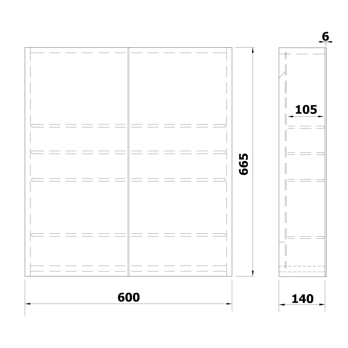 Bruckner – NEON koupelnová galerka, oboustranné zrcadlo, 60×66,5cm, bílá 501.200.0