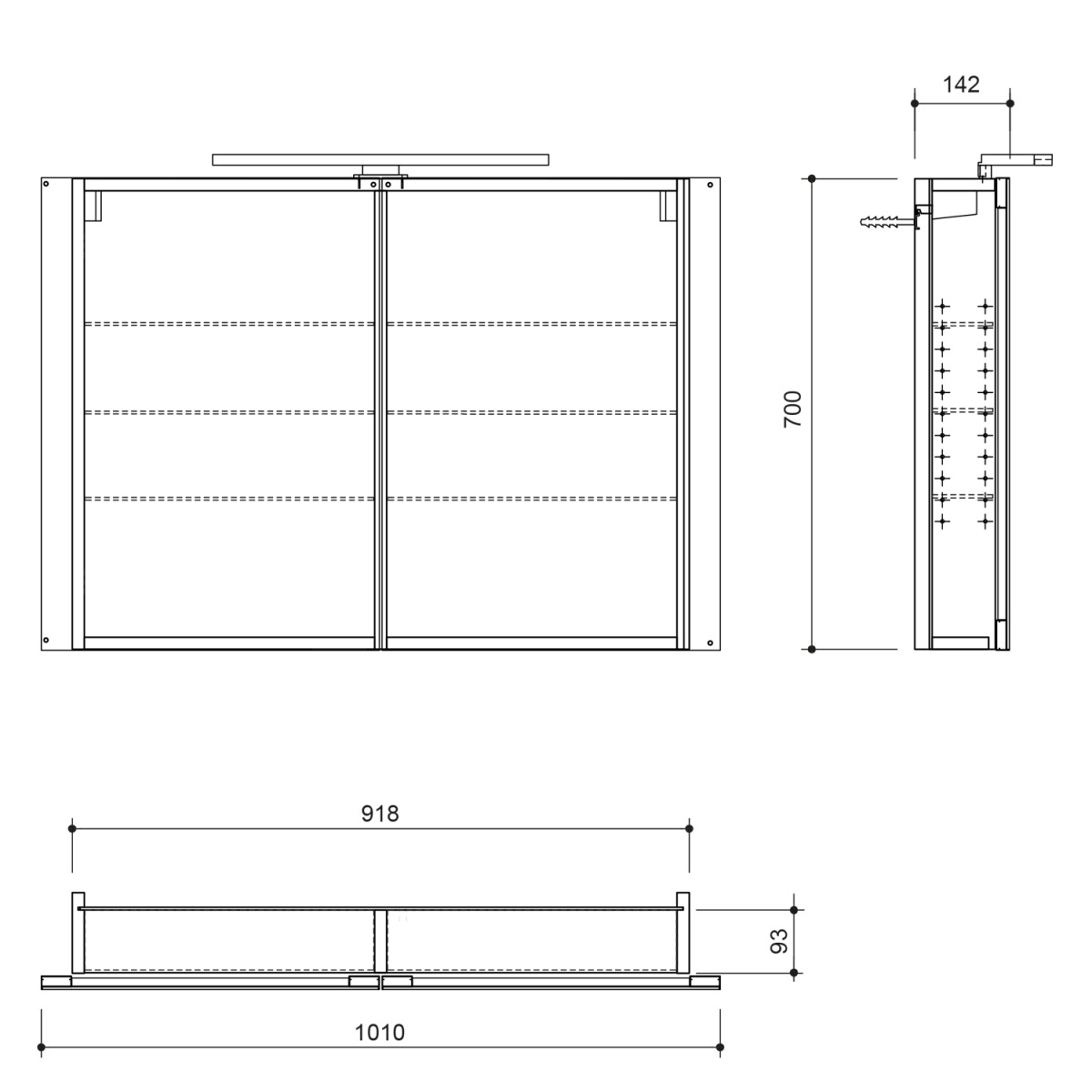 SAPHO – GRETA galerka s LED osvětlením, 101x70x14cm, bílá mat GR100-0031