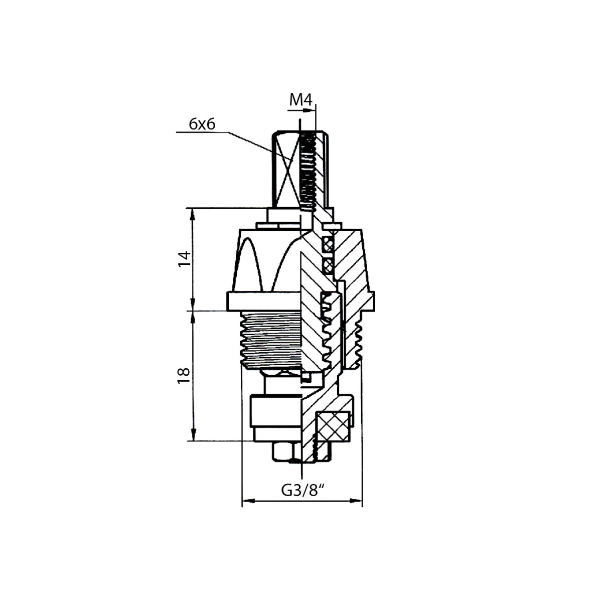 AQUALINE – Uzavírací klasický vršek 1/2″ 1503993