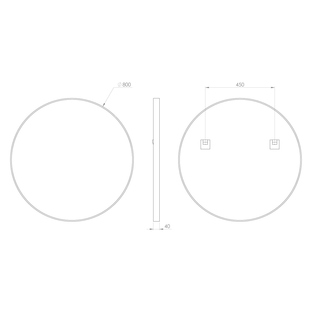 SAPHO – NOTION kulaté zrcadlo v rámu ø 80cm, zlato mat NT800G