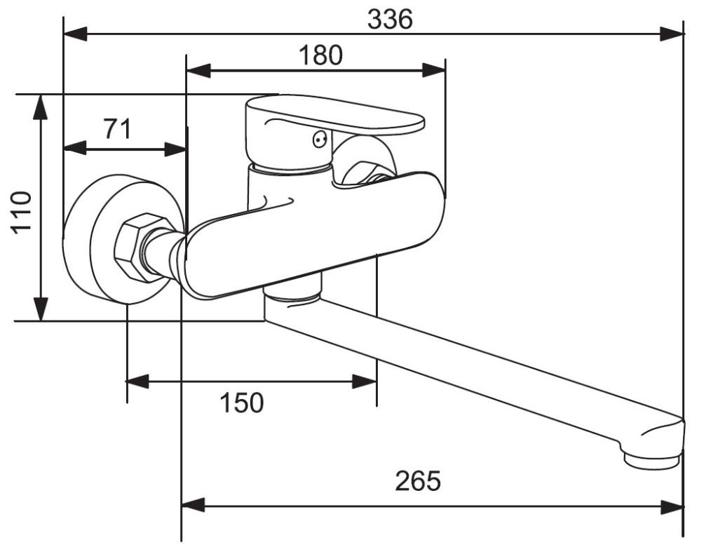 MEXEN – Nástěnná umyvadlová baterie Milo, chrom 71335-00