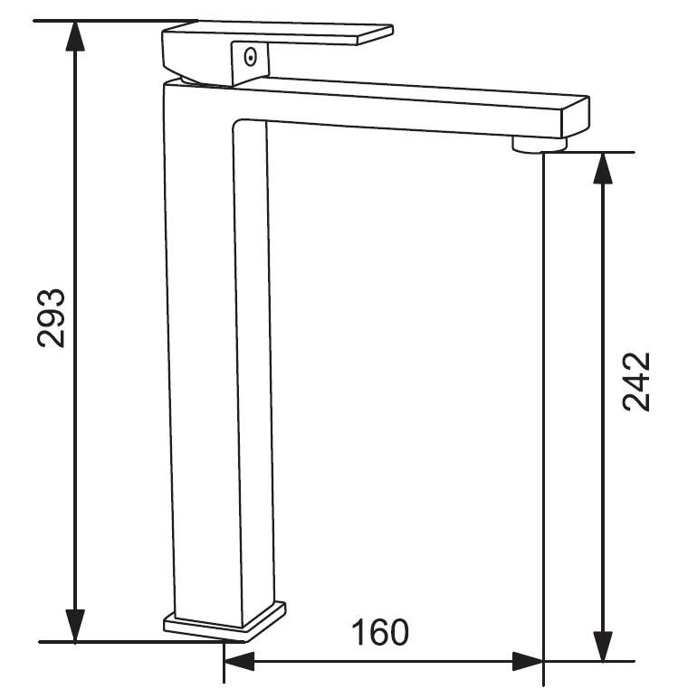 MEXEN – Uno umyvadlová baterie vysoká, černá 71410-70
