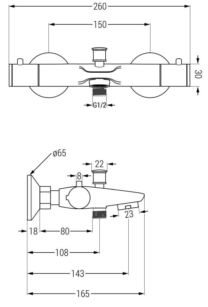 MEXEN – Termostatická vanová baterie Nox, černá 77350-70