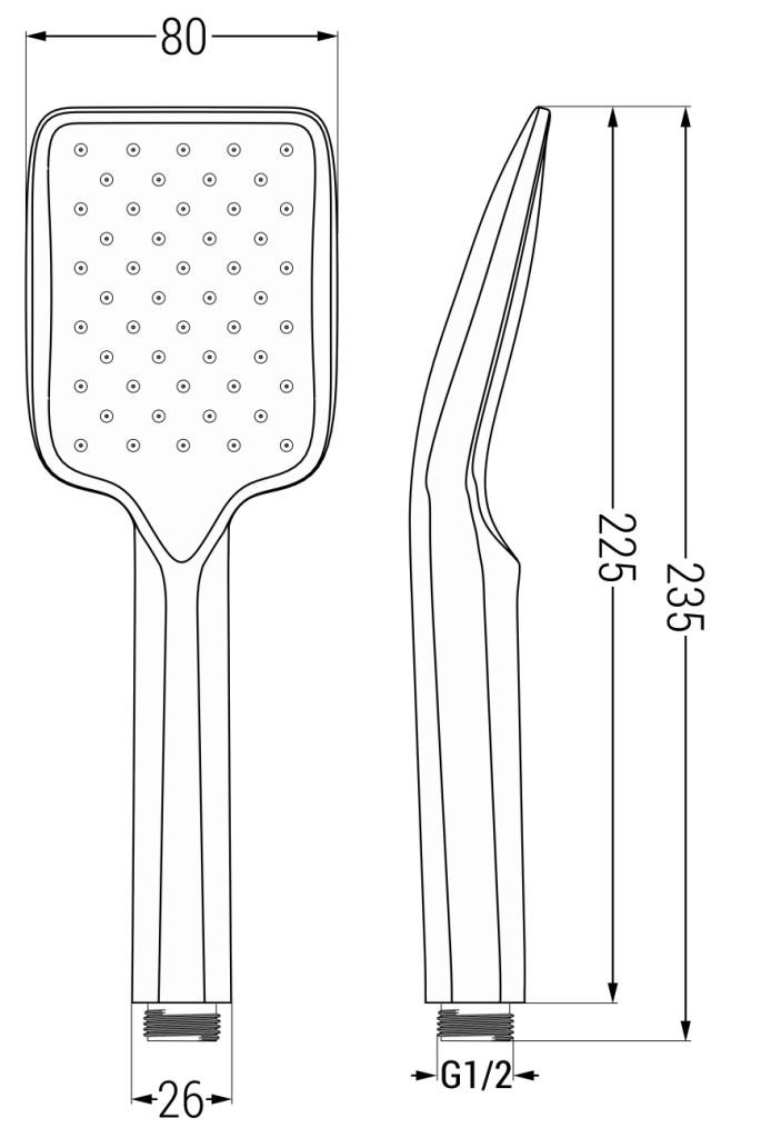 MEXEN – R-62 ruční sprcha 1-funkční bílá 79562-20