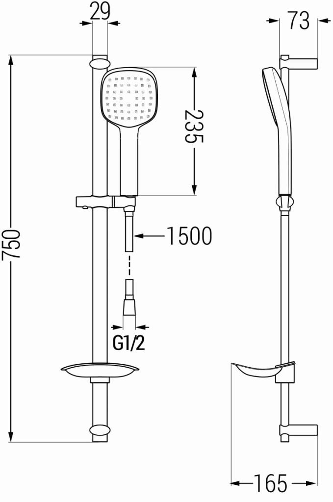 MEXEN – DB33 posuvný sprchový set, černá 785334584-70