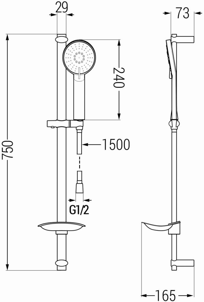 MEXEN – DB40 posuvný sprchový set, chrom 785404584-00