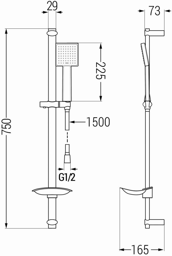 MEXEN – DB45 posuvný sprchový set, chrom 785454584-00