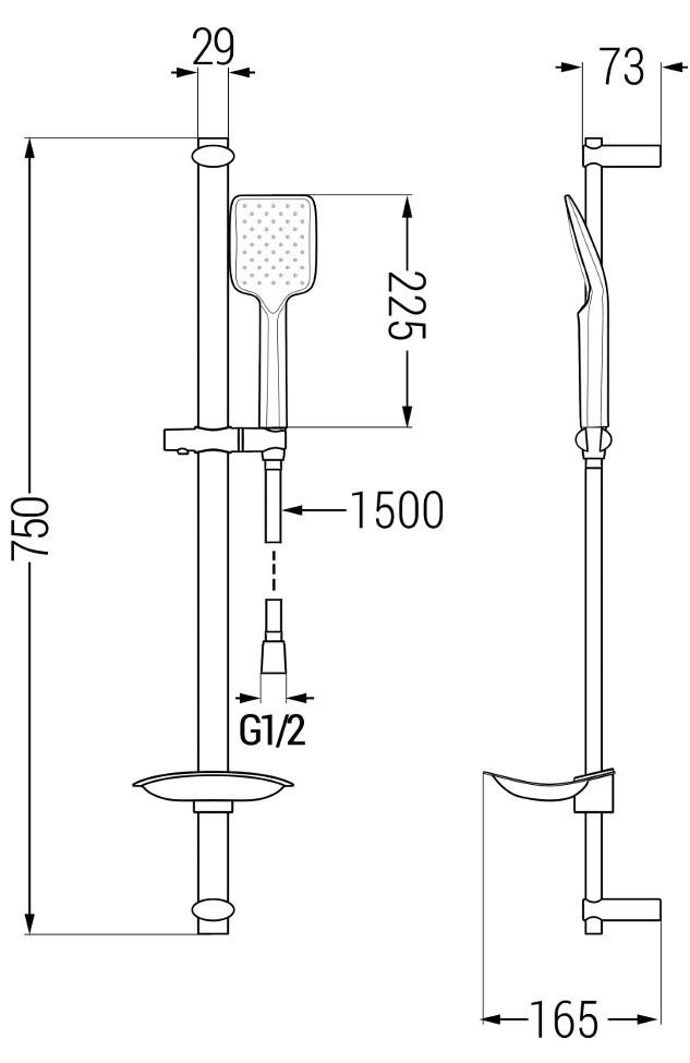 MEXEN – DB62 posuvný sprchový set, chrom 785624584-00