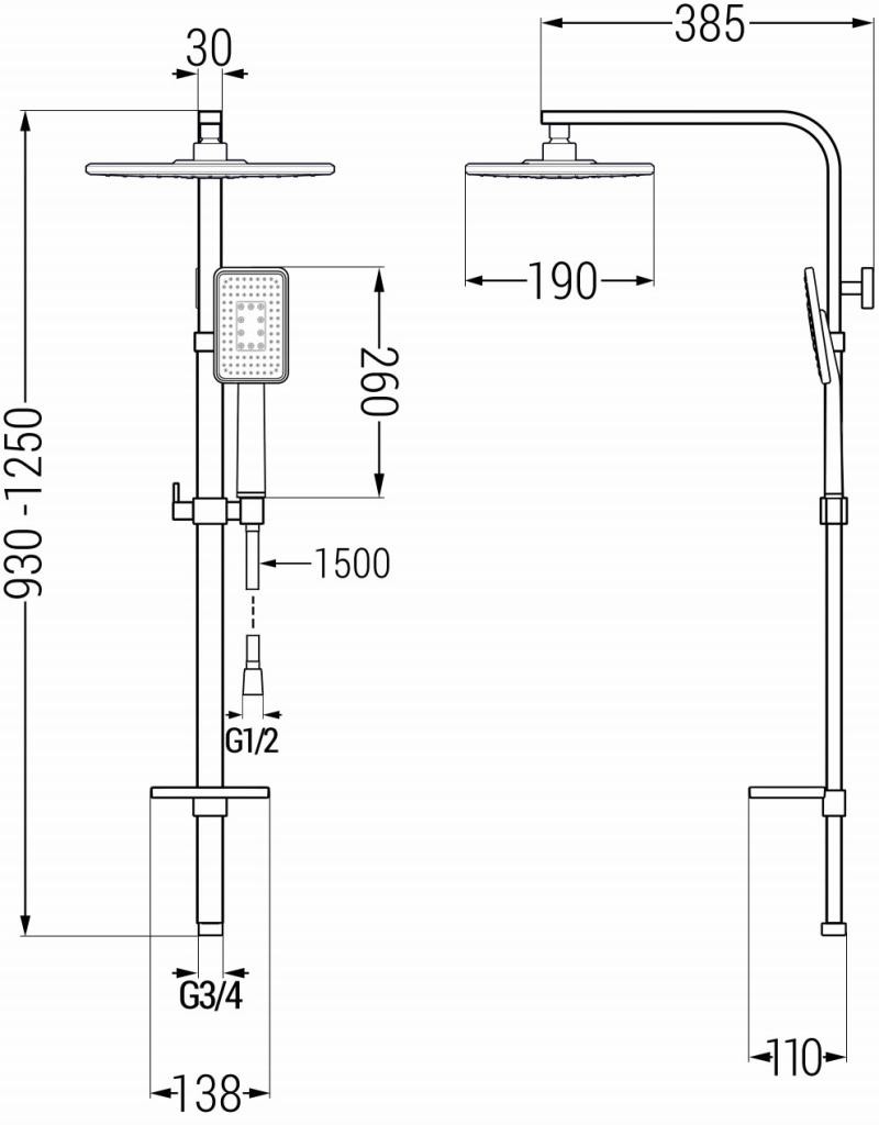 MEXEN – Q54 sprchový set bílá / chrom 798545495-21