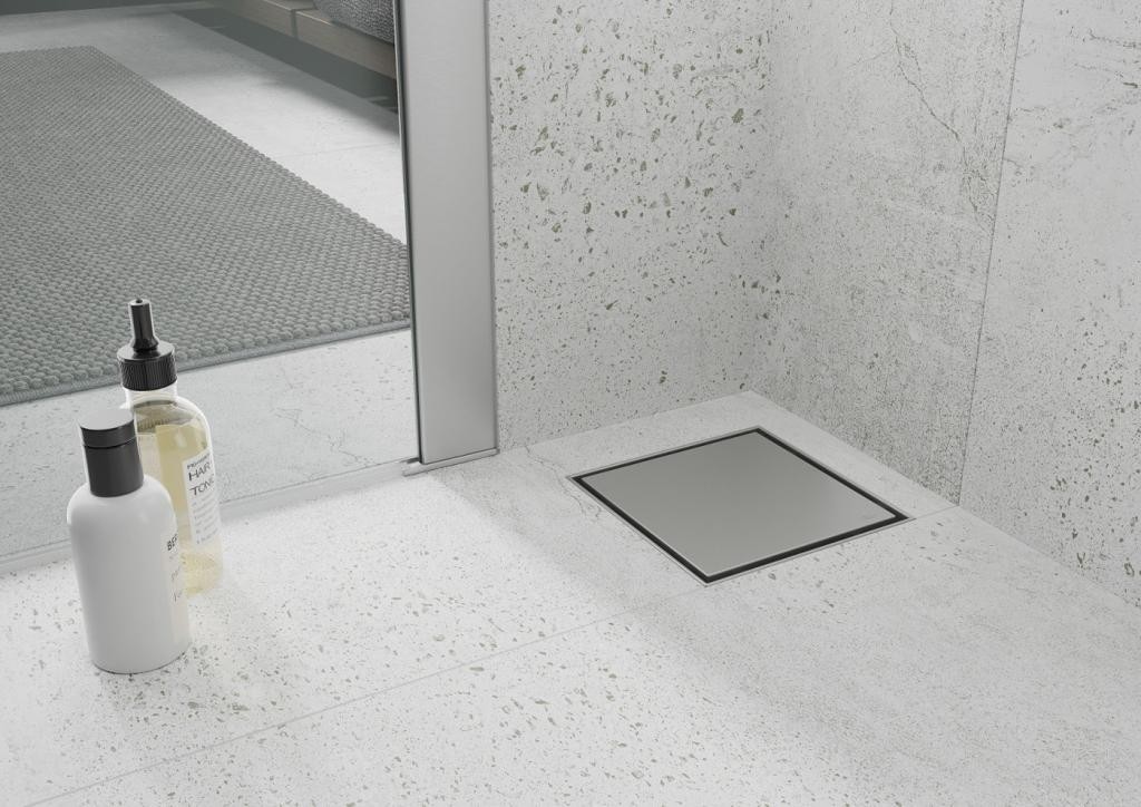 MEXEN – Flat podlahová vpusť čtverec 15×15 cm chrom 1010015