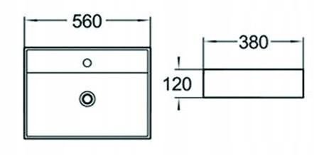 MEXEN – Blanca umyvadlo na desku 56x38cm bílá 21105600