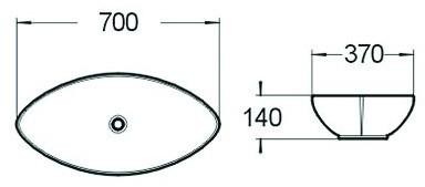 MEXEN – Ivone umyvadlo na desku 70x37cm bílá 21487000