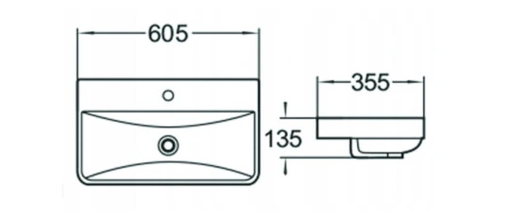 MEXEN – Dagna umyvadlo na desku 60x35cm bílá 21996000
