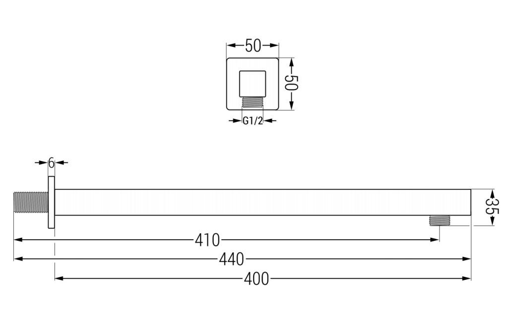 MEXEN – Sprchové rameno nástěnné, 40, chrom 79111-00