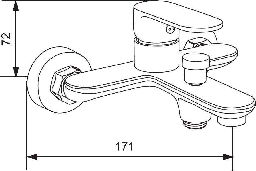 MEXEN – Milo R40 SET umyvadlová baterie + vanová s příslušenstvím, chrom 713153R40-00