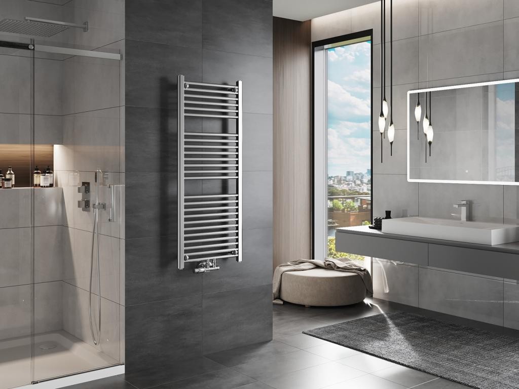 MEXEN – Mars otopný žebřík/radiátor 1200 x 500 mm, 417 W, chrom W110-1200-500-00-01