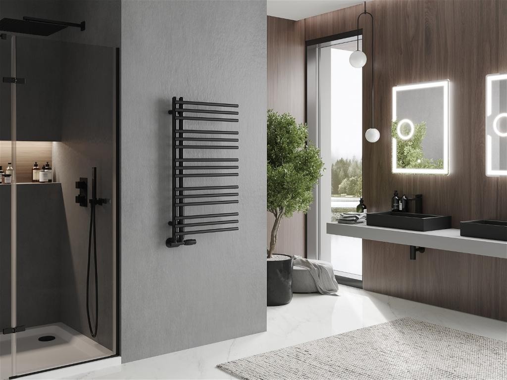 MEXEN – Neptun otopný žebřík/radiátor 900 x 500 mm, 369 W,černá W101-0900-500-00-70