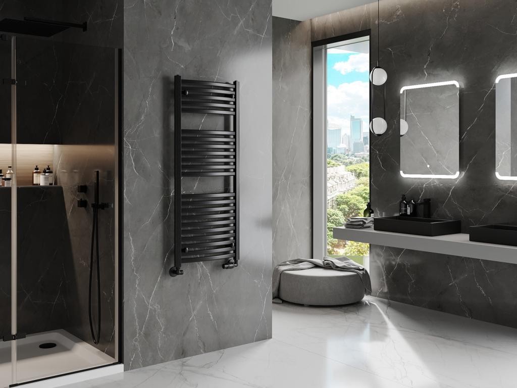 MEXEN – Helios otopný žebřík/radiátor 1200 x 500 mm, 567 W,černá W103-1200-500-00-70