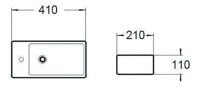 MEXEN – Inez umyvadlo na desku pravé 41×21 cm bílá 21484000R