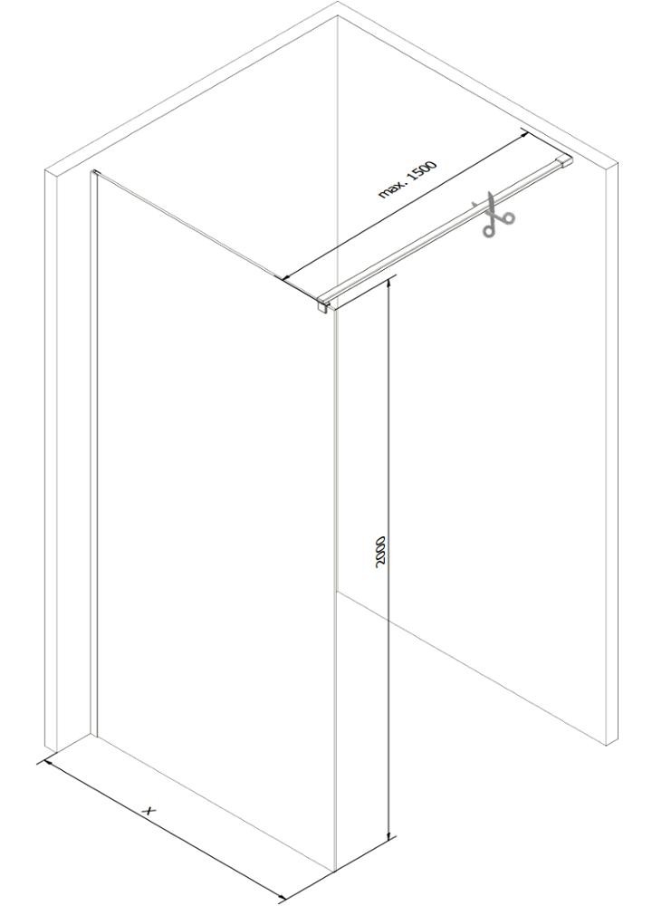 MEXEN – KIOTO Sprchová zástěna WALK-IN 80×200 cm 8 mm, zlatá, matné sklo 800-080-101-50-30