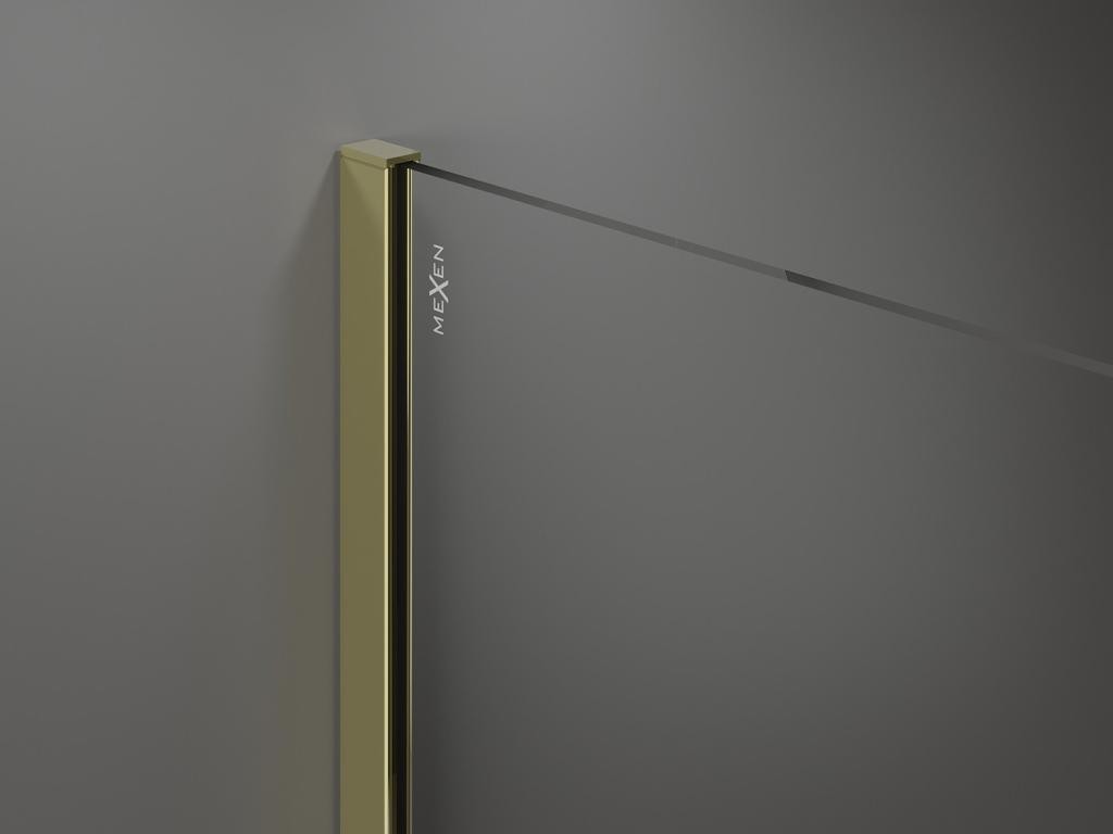MEXEN - KIOTO Sprchová zástěna WALK-IN 110x200 cm 8 mm, zlatá, transparent 800-110-101-50-00 (obrázek 5)