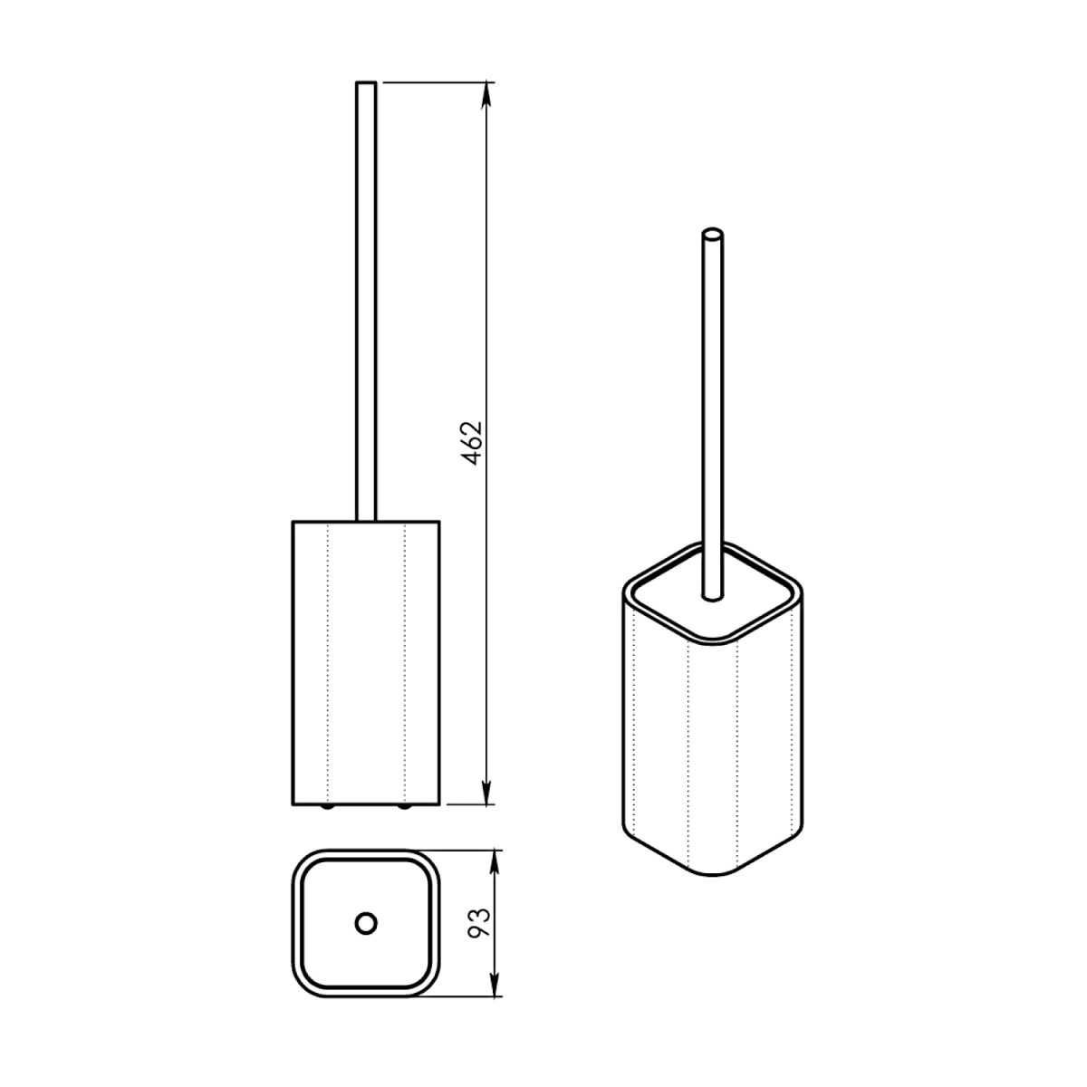 Gedy – NINFEA WC štětka na postavení, bílá/bambus 133302