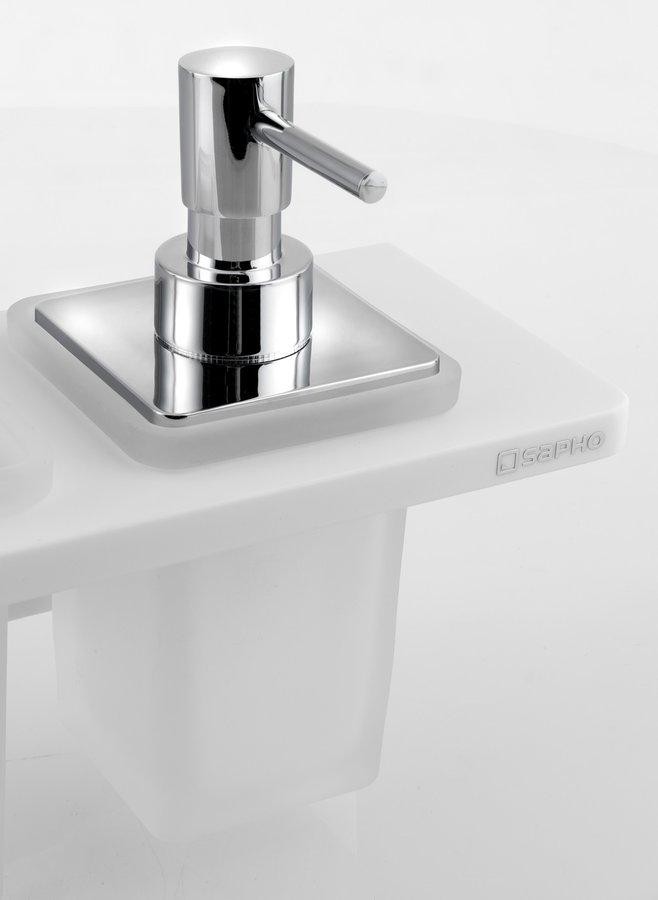 SAPHO – ABELINE police, sklenka + dávkovač/chrom, 500, rockstone, bílá mat AE502-0101-02