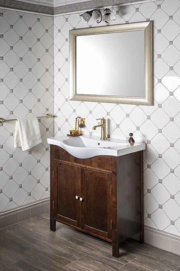 SAPHO – AMBRA umyvadlová skříňka 75,5x82x34,5cm, mořený smrk AB8040