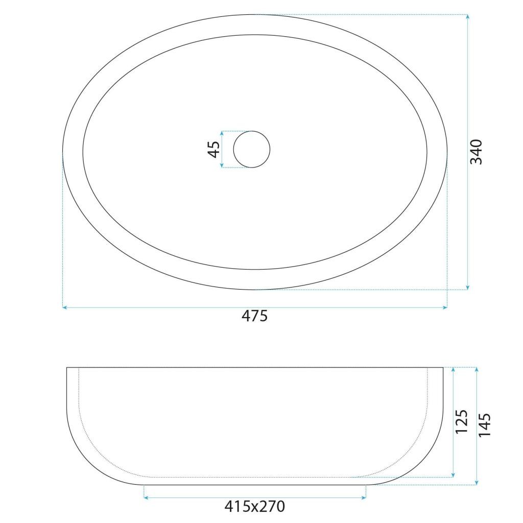 REA – Umyvadlo na desku Shila 55×39 bíločerná REA-U6655