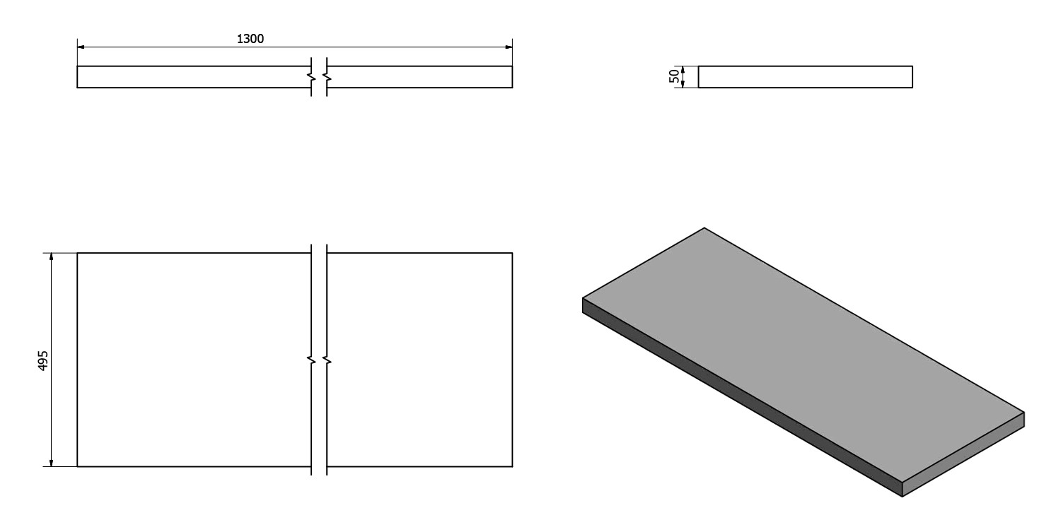 SAPHO – AVICE deska pod umyvadlo 130x50cm, tl.5cm, dub starobílý AV135