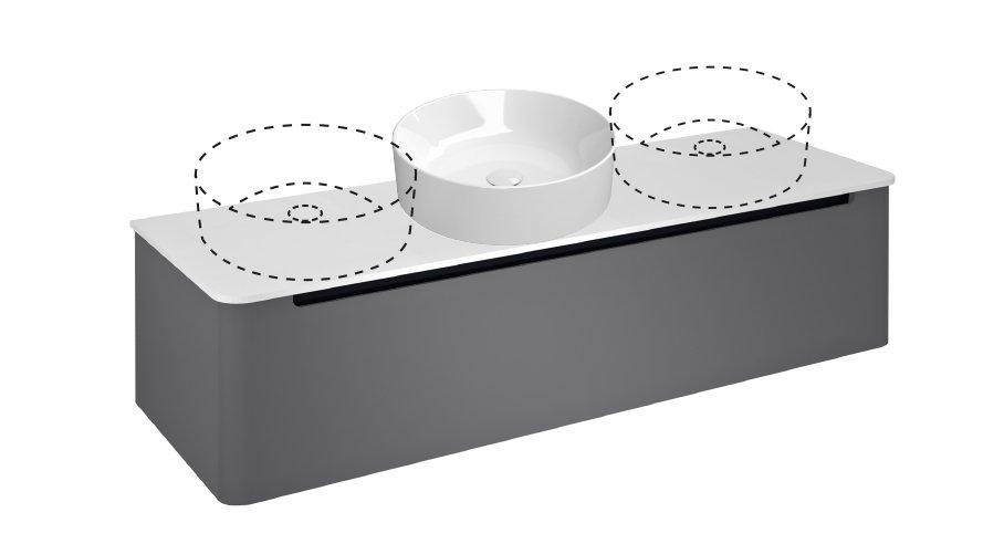 SAPHO – ODETTA umyvadlová skříňka 95x50x43,5cm, dub Alabama DT100-2222