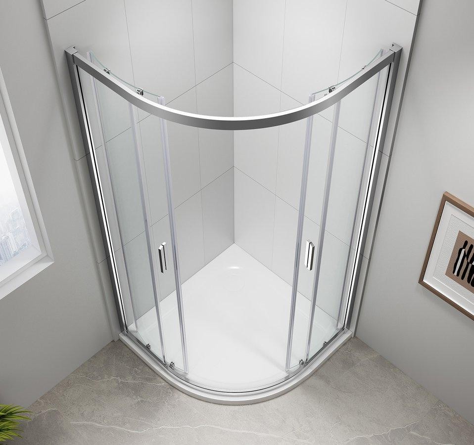 POLYSAN – EASY čtvrtkruhová sprchová zástěna 900×900, L/R, čiré sklo EL2615