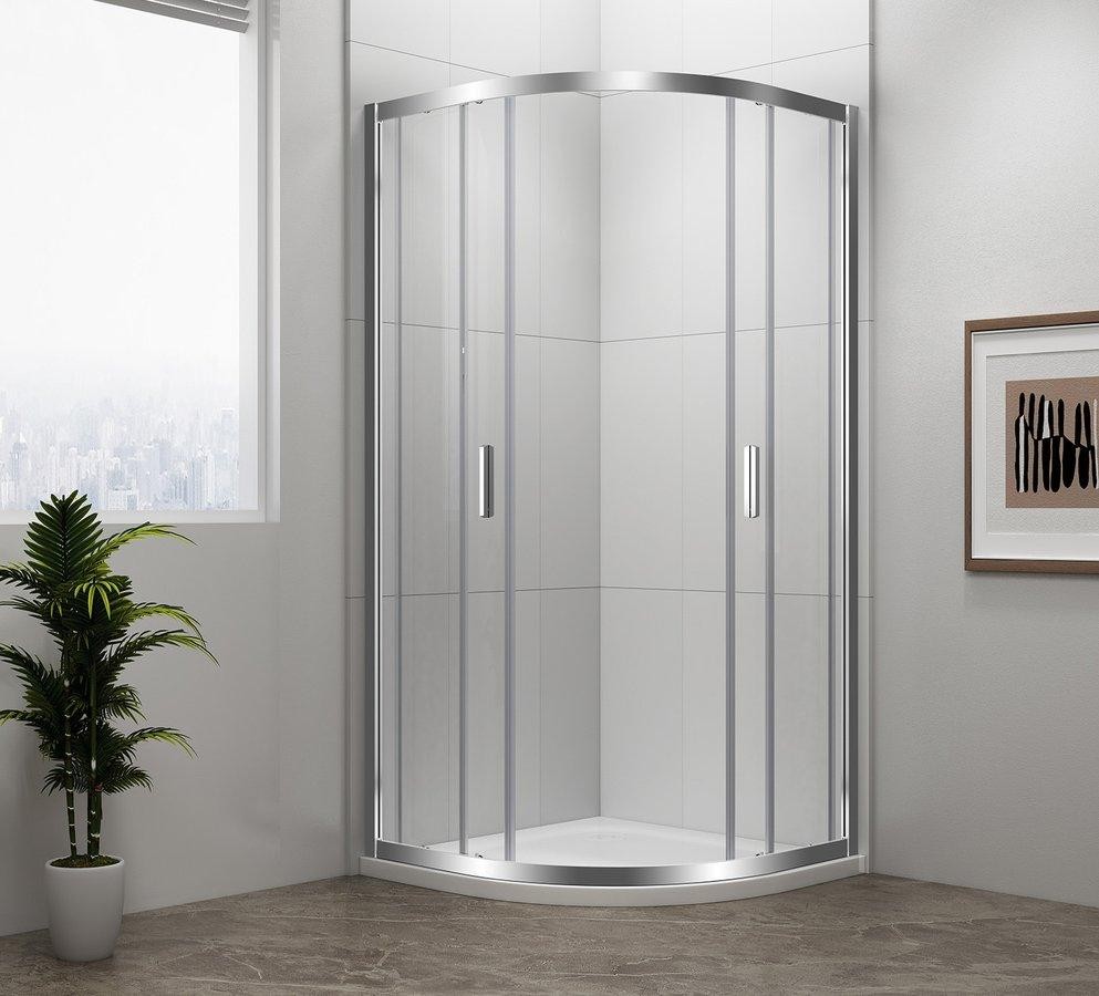 POLYSAN – EASY čtvrtkruhová sprchová zástěna 900×900, L/R, čiré sklo EL2615