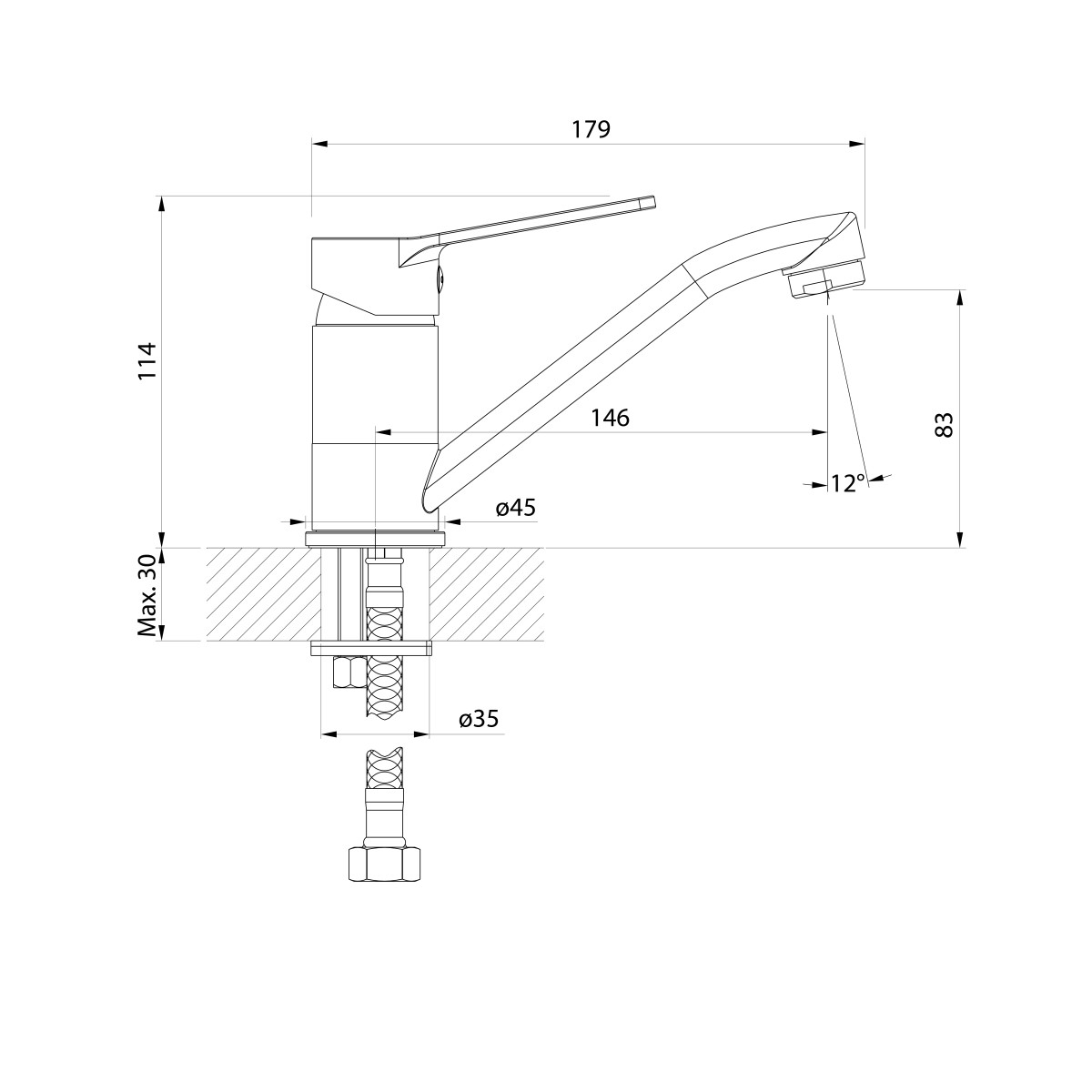 AQUALINE – SINTRA ECO 6 l/min, umyvadlová baterie s otočnou hubicí, chrom SX001-02
