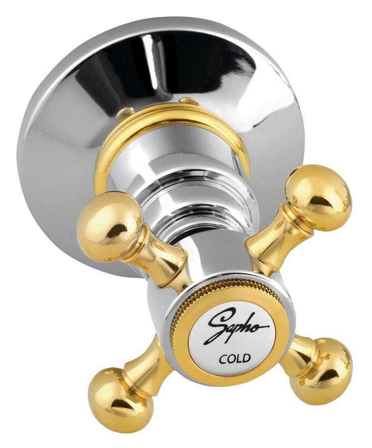 SAPHO – ANTEA podomítková sprchová baterie, 2 výstupy, chrom/zlato SET305-102