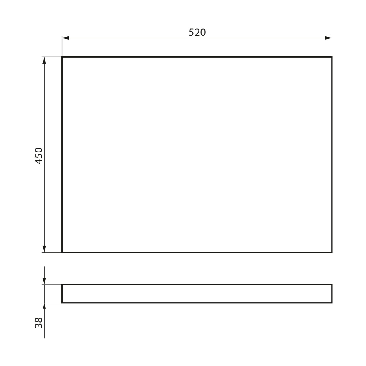 AQUALINE – VEGA deska pod umyvadlo 52x45cm, dub platin VG755