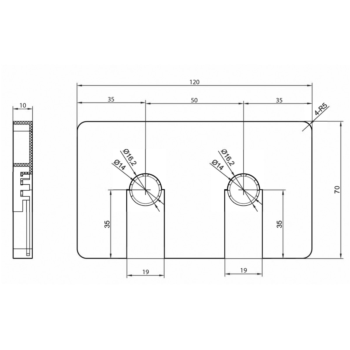 AQUALINE – Q-START krycí rozeta pro středové připojení, černá mat QS515B