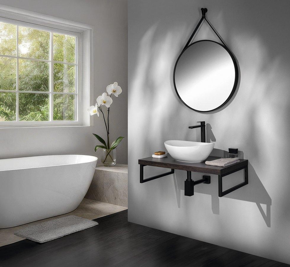 AQUALINE – Keramické umyvadlo na desku, 42x34cm, bílá 49412