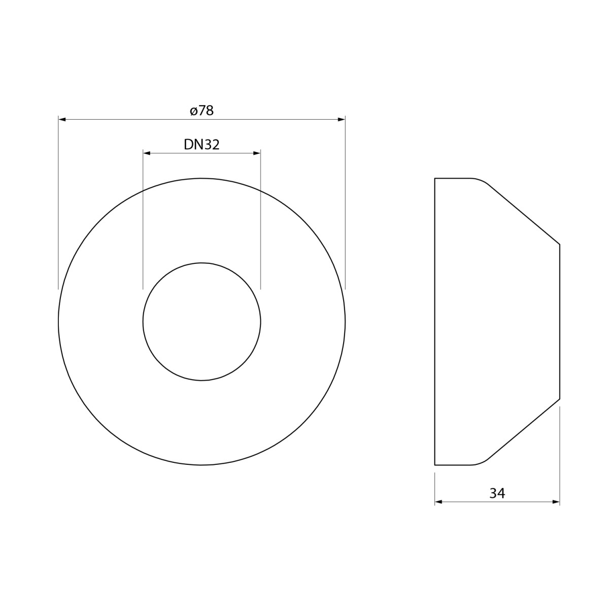 Bruckner – Rozeta 78/32, výška 34, ABS/bílá 151.197.0